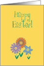 General Easter Colorful Spring Flowers on Yellow Backround card