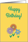 General Birthday Contemporary Colorful Flowers card