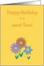 Teen Birthday Contemporary Colorful Flowers card