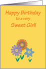 Granddaughter Birthday Contemporary Colorful Flowers card