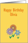 Custom Personalized Birthday Contemporary Colorful Flowers card