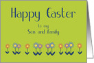 Son and Family Happy Easter Contemporary Colorful Flowers card