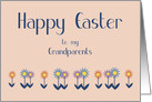 Grandparents Happy Easter Contemporary Colorful Flowers card