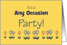 Custom Invitation Party Contemporary Colorful Flowers card