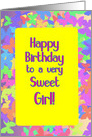 For Her Birthday Colorful Butterfly Frame with Sweet Girl Sign card