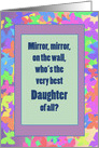 Daughter Birthday Colorful Butterfly Frame with Mirror card