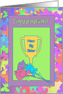Congratulations Big Sister Colorful Butterfly Frame and Trophy card