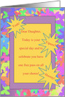 Daughter Congratulations Butterflies with Free Pass on Chores card