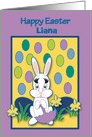 Easter Personalized Name Raining Jelly Beans Bunny card