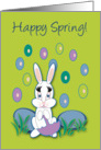 Happy Spring Raining Jelly Beans With White Bunny card