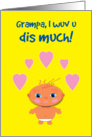 Grandfather Birthday Baby with Hearts card