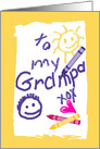 Grandpa Father’s Day Child’s Drawing on Paper with Crayons card
