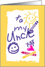 Uncle Father’s Day Child’s Drawing on Paper with Crayons card