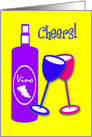 Congratulations Wine Bottle Colourful Toasting Glasses card