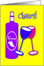 Congratulations New Parents Wine and Colourful Toasting Glasses card