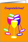 Congratulations Colourful Celebrating Toasting Glasses card