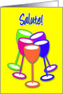 Congratulations Engagement Colourful Celebrating Toasting Glasses card
