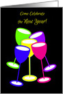 Invitation New Year’s Eve Party Toasting Glasses card
