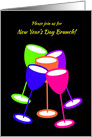 Invitation New Year’s Bunch Colourful Toasting Glasses card