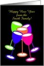 Happy New Year Custom Colourful Toasting Glasses card