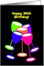 Happy Birthday Custom Age Colourful Toasting Glasses card