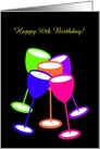 Business Birthday Custom Age Colourful Toasting Glasses card