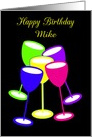 Birthday Custom Name Colourful Toasting Glasses card