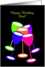 Birthday Custom Relationship Specific Dad Colourful Toasting Glasses card
