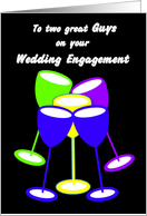 Congratulations Gay Wedding Engagement Colourful Toasting Glasses card