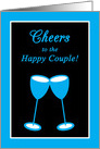 Congratulations Gay Marriage Bright Blue Toasting Glasses card