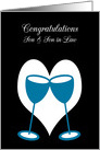 Congratulations Gay Marriage Son & Son-in-Law Blue Toasting Glasses card