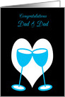 Gay Dad Marriage Congratulations Blue Toasting Glasses card