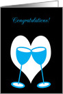 Congratulations Gay Marriage Bright Blue Toasting Glasses card