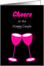 Congratulations Lesbian Wedding Pink Toasting Glasses card