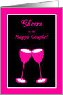 Lesbian Engagement Congratulations Pink Toasting Glasses card