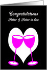 Sister Congratulations Lesbian Wedding Pink Toasting Glasses card