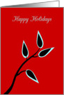 Happy Holidays Christmas Simple Beautiful Tree Silhouette card