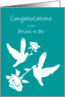 Lesbian Bridal Shower Two White Doves and Roses card