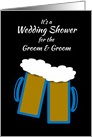 Invitation Gay Wedding Shower Grooms Toasting Beer Mugs card