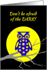 Humorous Halloween Owl W Big Yellow Moon on Tree Branch card