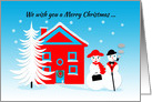 Humorous Christmas Jolly Dressed Up Snowpeople card