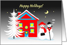 Christmas From Expecting Parents Jolly Dressed Up Snowpeople card