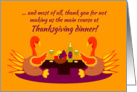 Thanksgiving Humor Two Praying Thankful Wine Drinking Turkeys card