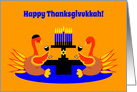 Invitations Thanksgivukkah Toasting Turkeys with Menorah card