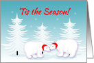 Christmas Humor ’Tis the Season Snuggling Polar Bears in Snow card