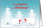 Boyfriend Christmas Humor Snuggling Polar Bears in Snow card