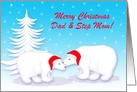 Custom Christmas Humor Snuggling Polar Bears in Snow card