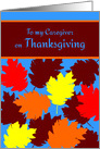 Caregiver Thanksgiving Autumn Falling Colorful Leaves card