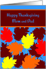 Parents Thanksgiving Autumn Falling Colorful Leaves card