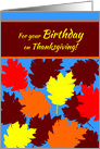 Birthday Thanksgiving Autumn Falling Colorful Leaves card